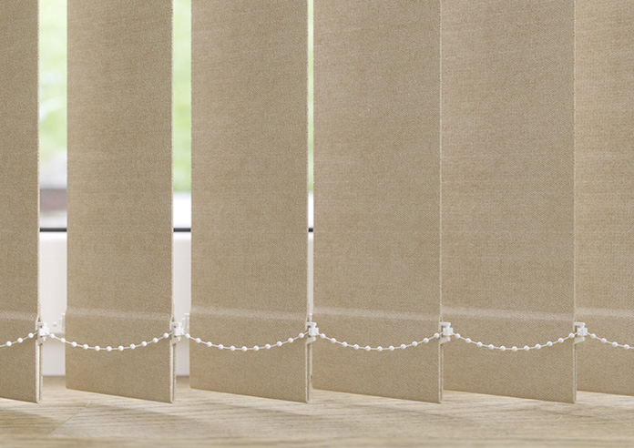 Flori Faux Suede (Blackout), Vanilla Latte - Vertical Blind Slats - Image 3